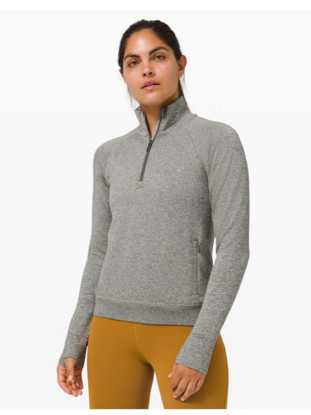 Lululemon Engineered Warmth Half Zip Grey Size 6